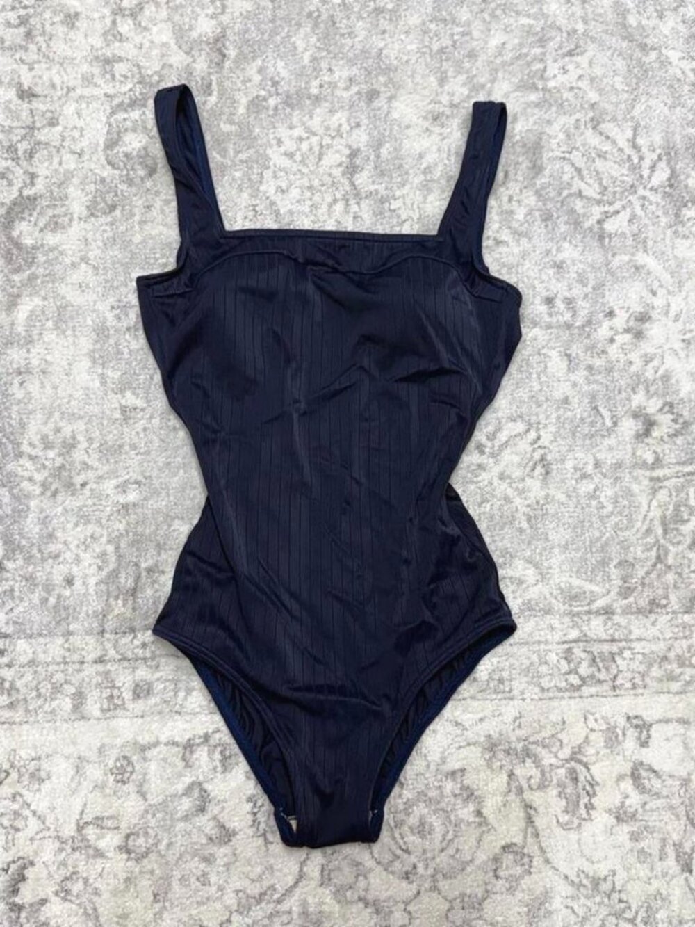 90s vintage navy blue one piece swimsuit